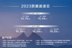 28项升级/14.79~18.29万 2023款星途凌云正式上市